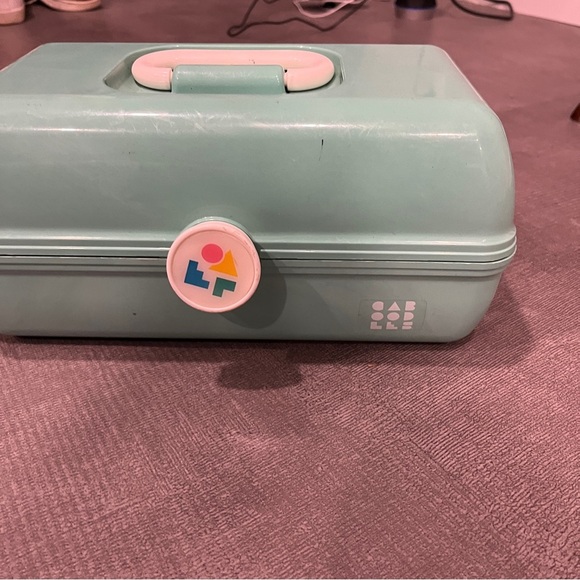 Caboodles Mint Green Carrying Makeup Case with Handle - Picture 2 of 7